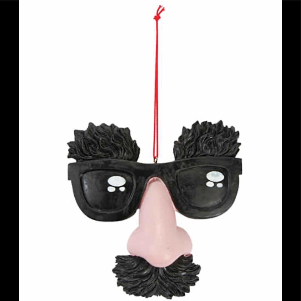 6‎ disguise face with glasses resin 3.75" Funny Christmas Tree ornaments